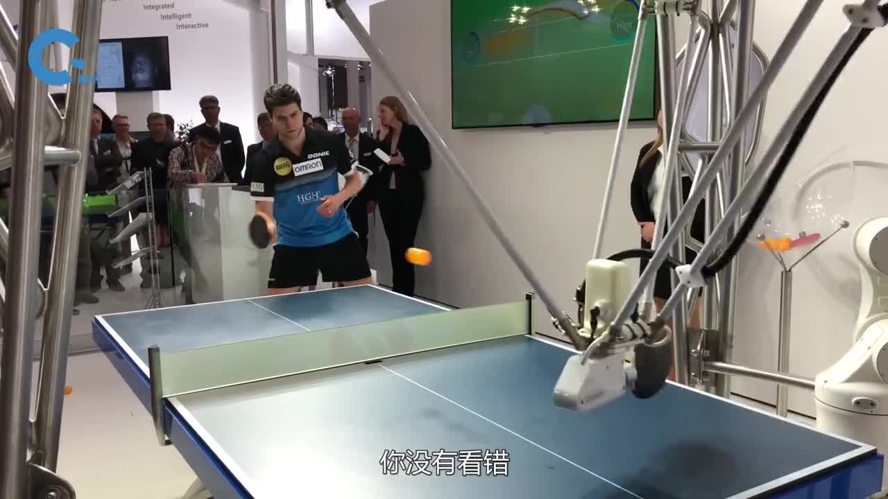 见过会打乒乓球的机器人吗和运动员旗鼓相当它是怎么做到的