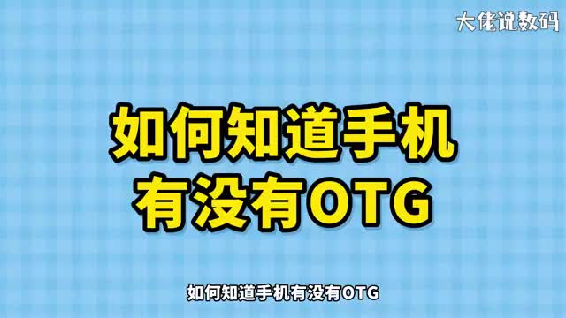 如何知道手机有没有OTG