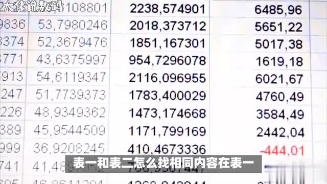 表一和表二怎么找相同内容办公大佬都在用