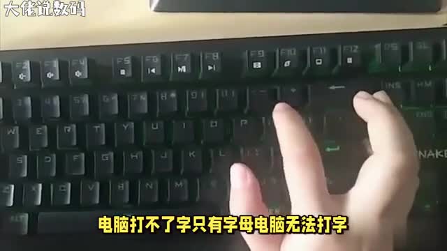 电脑突然无法打字只能打出字母如何解决