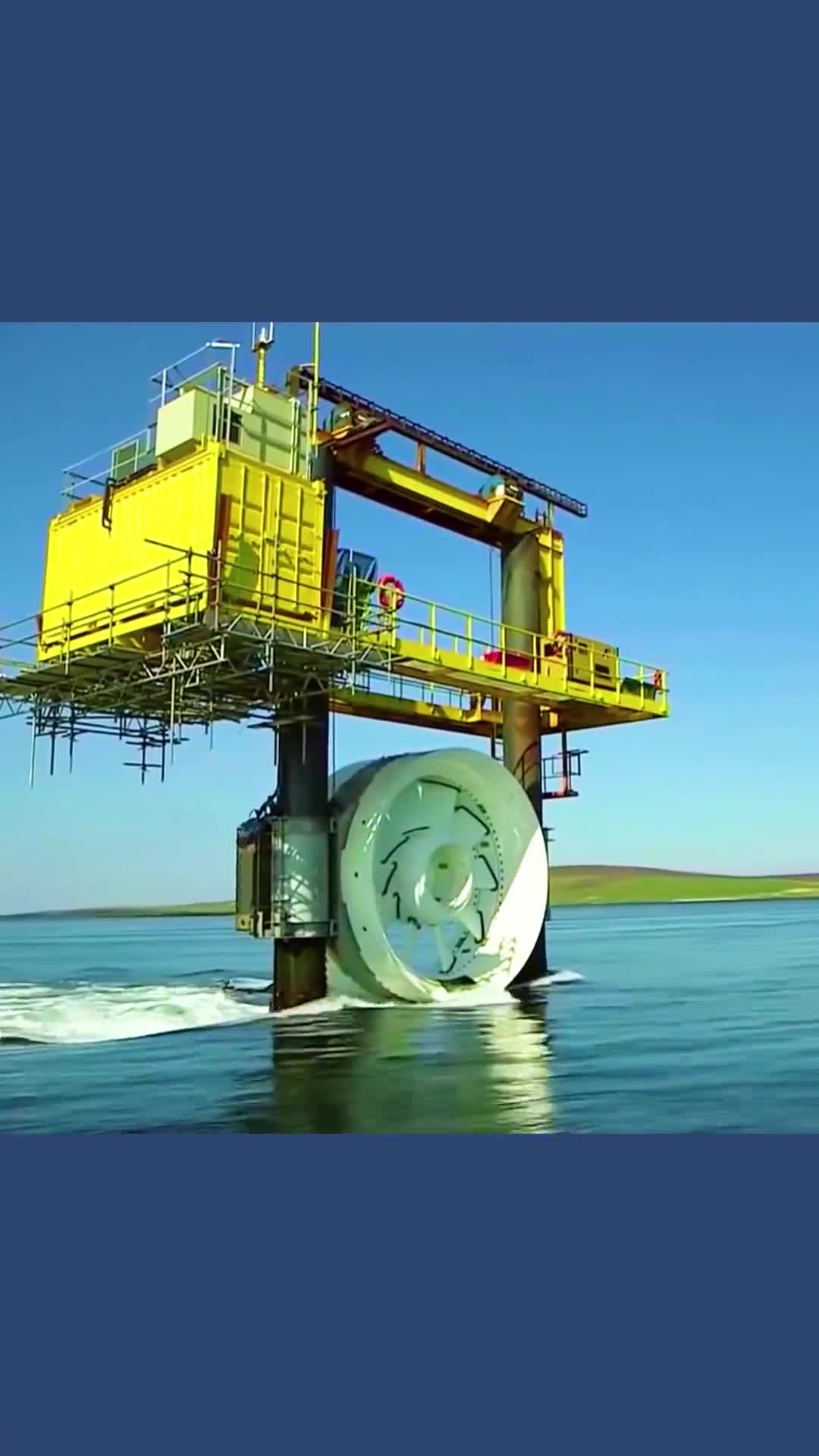 把巨型涡轮泡进水里就能发电水流越大发电越快