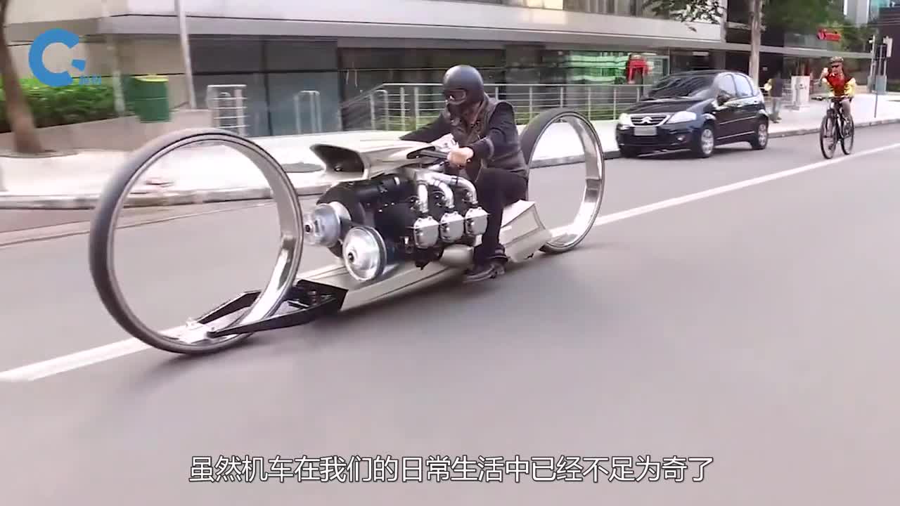 牛人用两台引擎自制飞天摩托没有刹车没有转向他是怎么骑的