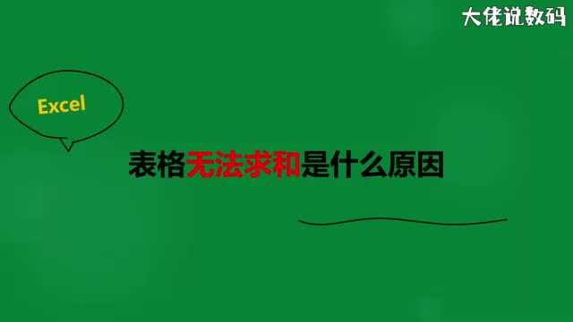 表格无法求和什么原因