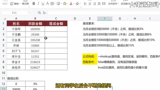 如何快速匹配提成比例工作效率超高