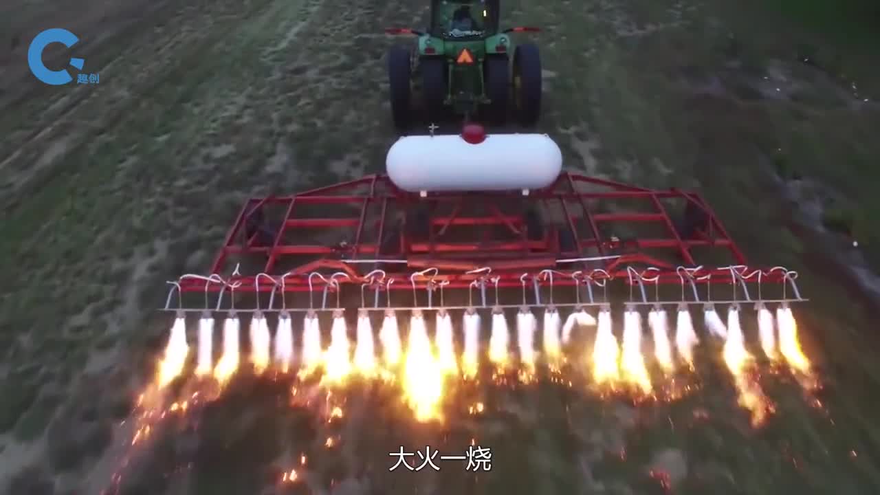 史上最暴力的火焰除草机具有2000度的高温除草的同时还能杀虫