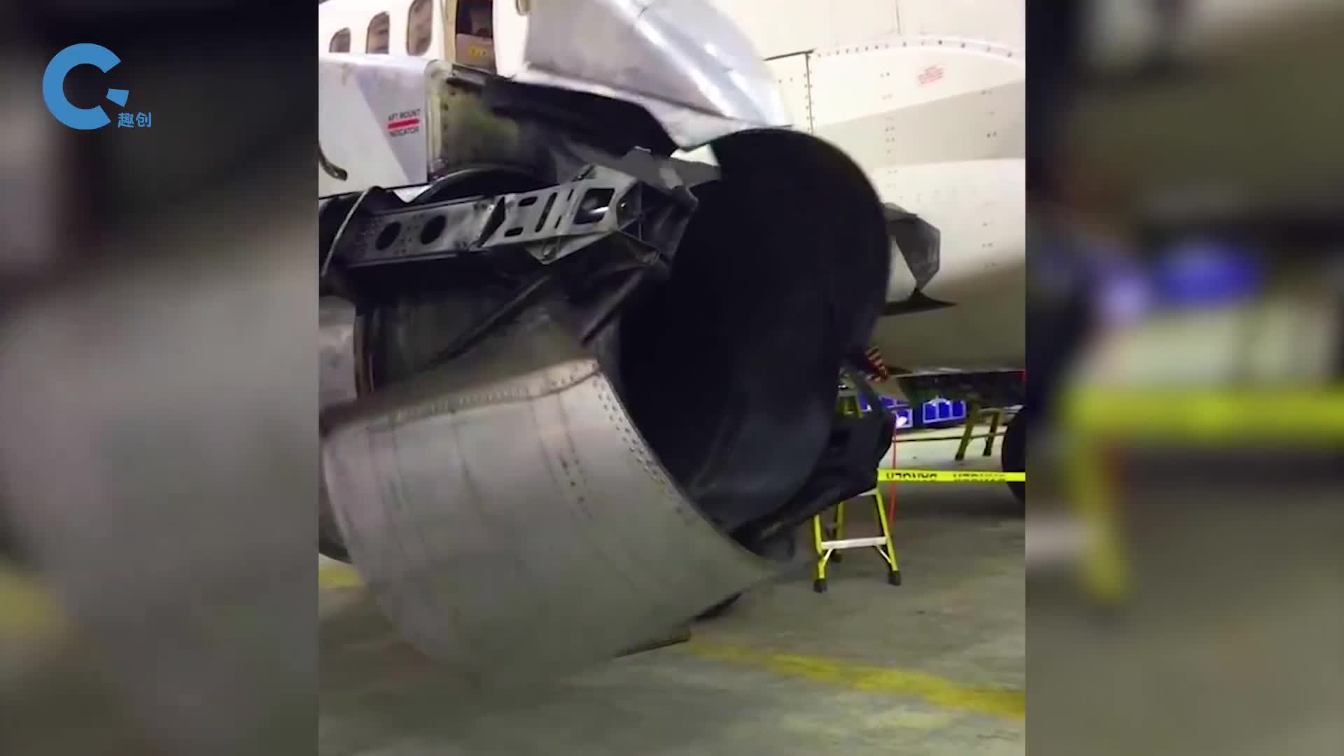 用两块巨型钢板挡住发动机就能帮助飞机刹车