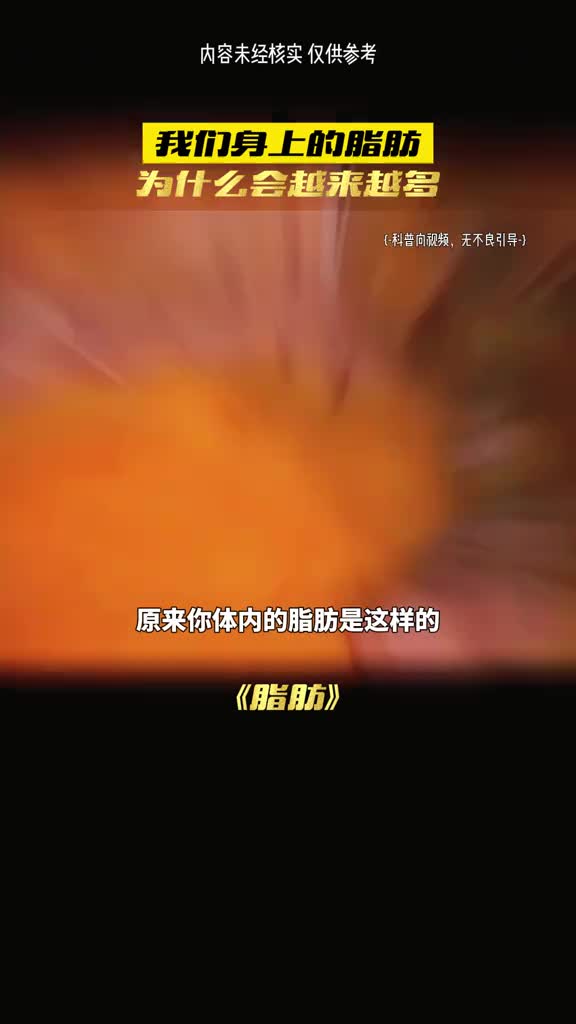 人身上的脂肪原来是这样的