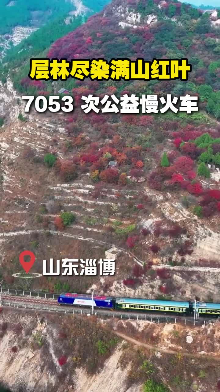 1块钱的车票坐上7053次慢火车来淄博看红叶吧