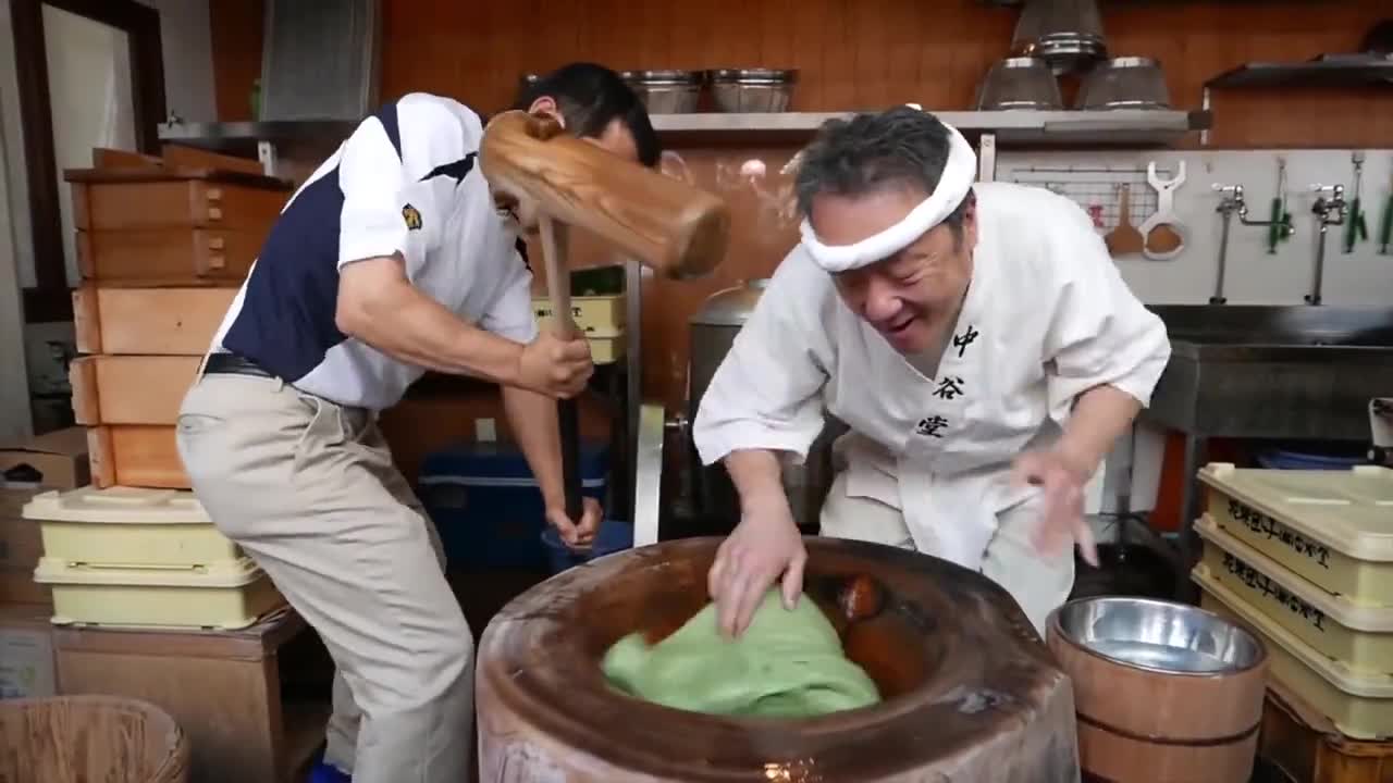 日本手工麻薯快要失传的一种传统手艺制作过程非常魔性
