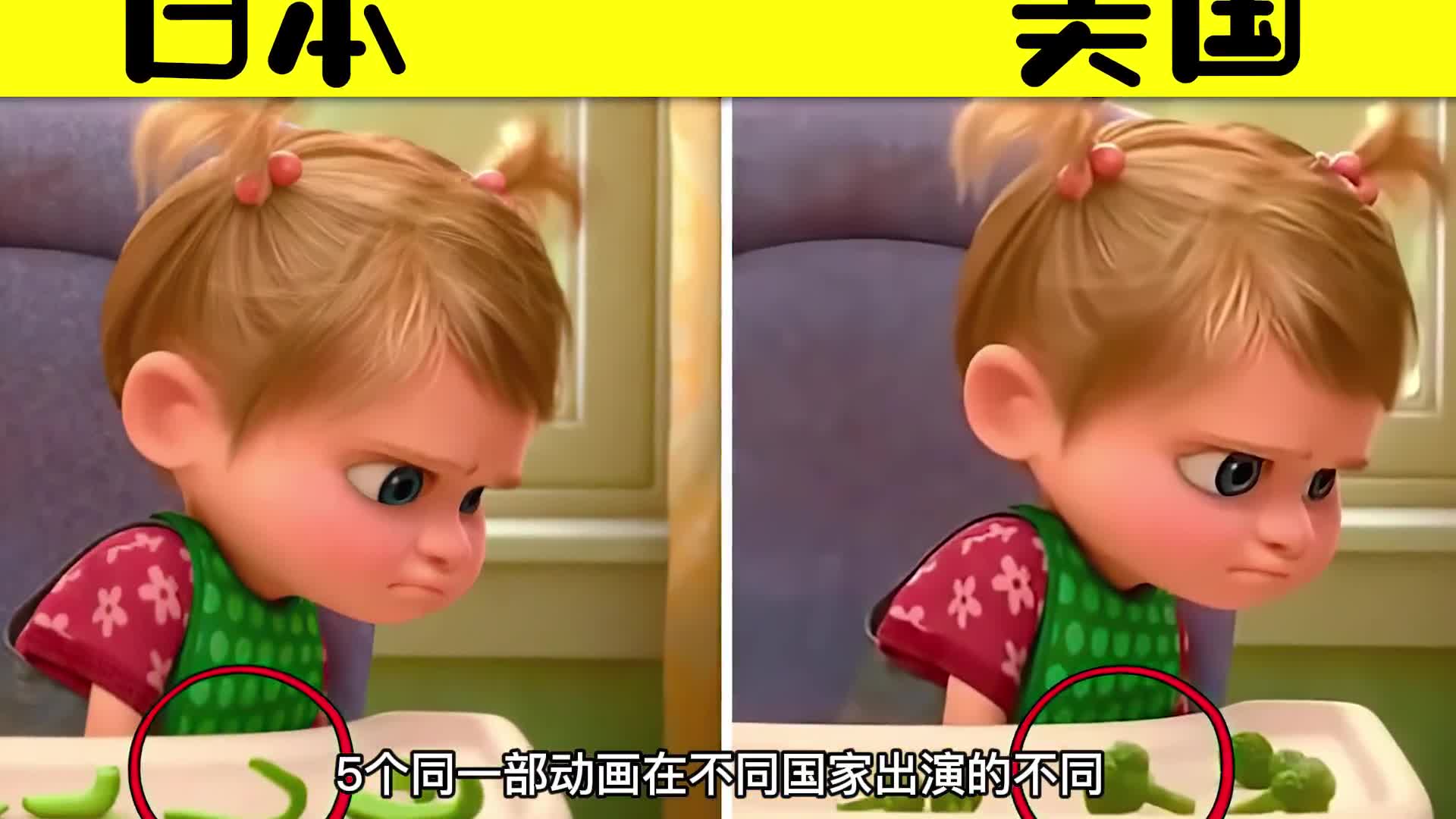 5个同一部动画在不同国家出演的不同