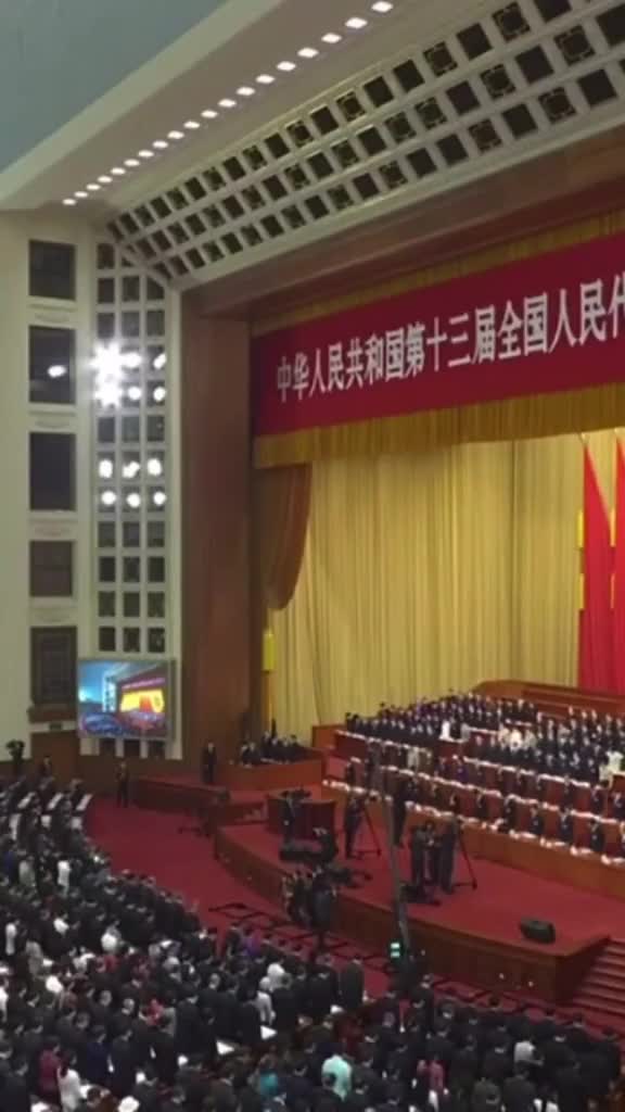 十三届全国人大三次会议开幕会全体与会人员向新冠肺炎疫情牺牲烈士和逝世同胞默哀