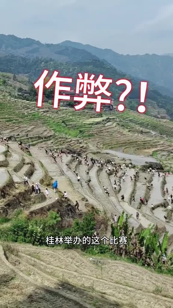 桂林龙胜龙脊梯田举办爬梯田比赛居然有人作弊