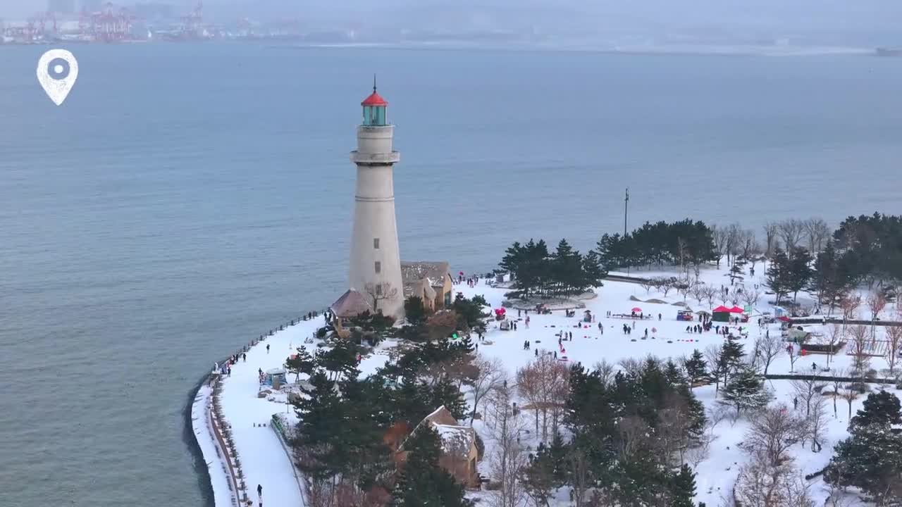 漫步威海经开区悦海公园共赴一场雪与海鸥的冬日之约邂逅威海独有的浪漫
