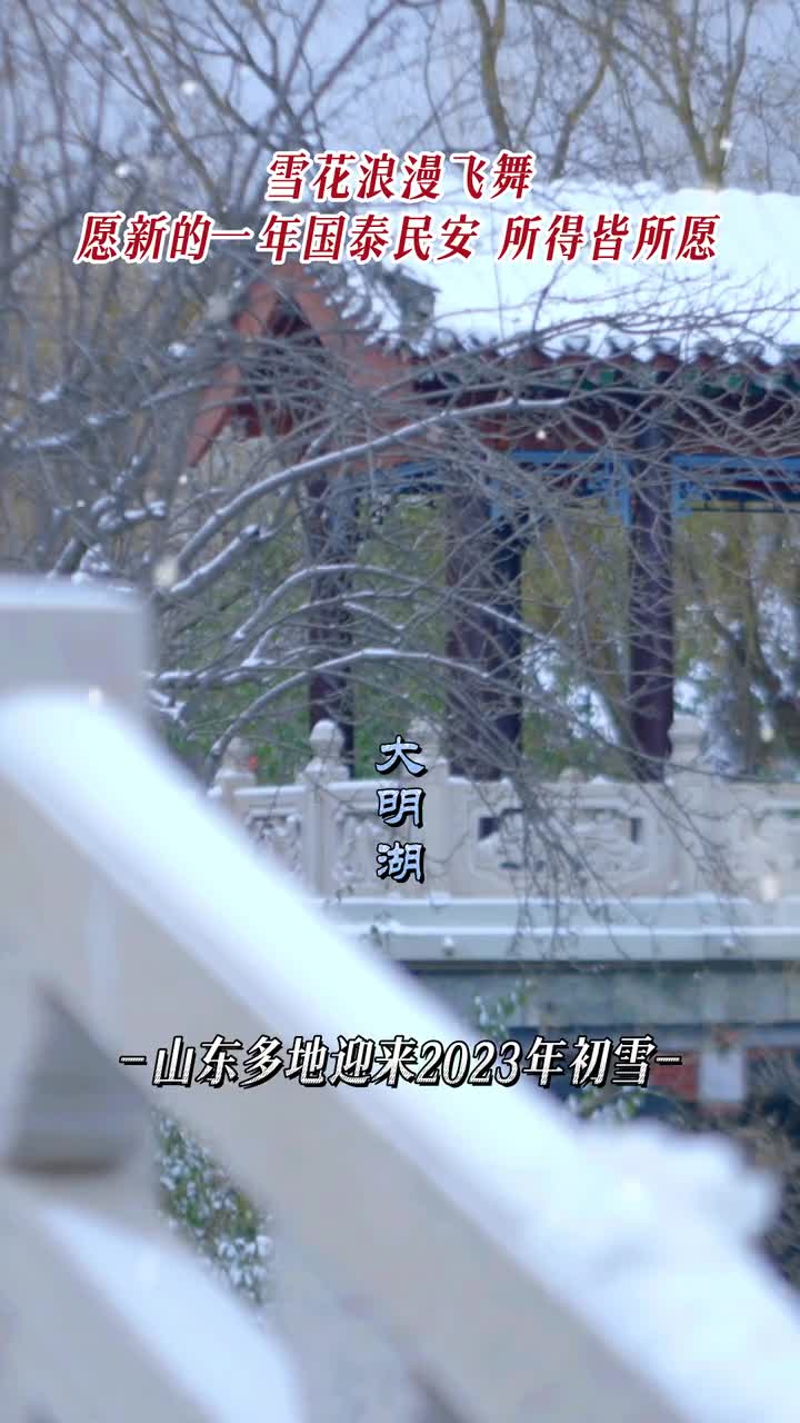 瑞雪兆丰年山东多地迎来2023年初雪雪花浪漫飞舞愿新的一年国泰民安所得皆所愿