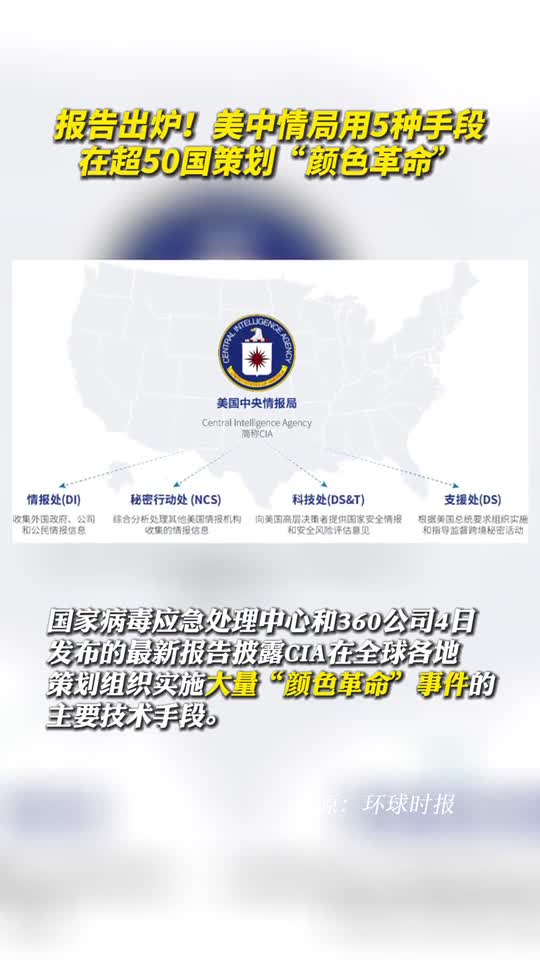 报告出炉美中情局用5种手段在超50国策划颜色革命