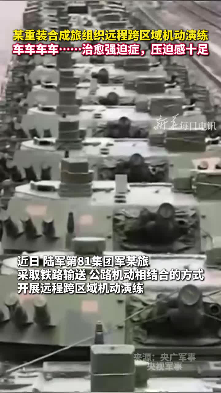 某重装合成旅组织远程跨区域机动演练车车车车治愈强迫症压迫感十足