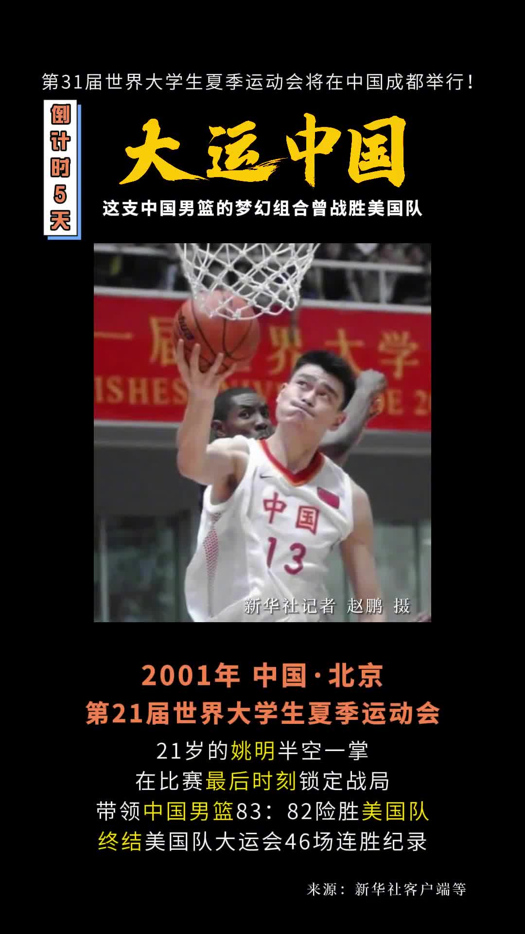 战胜美国队重温大运会上中国男篮梦幻组合的高光时刻