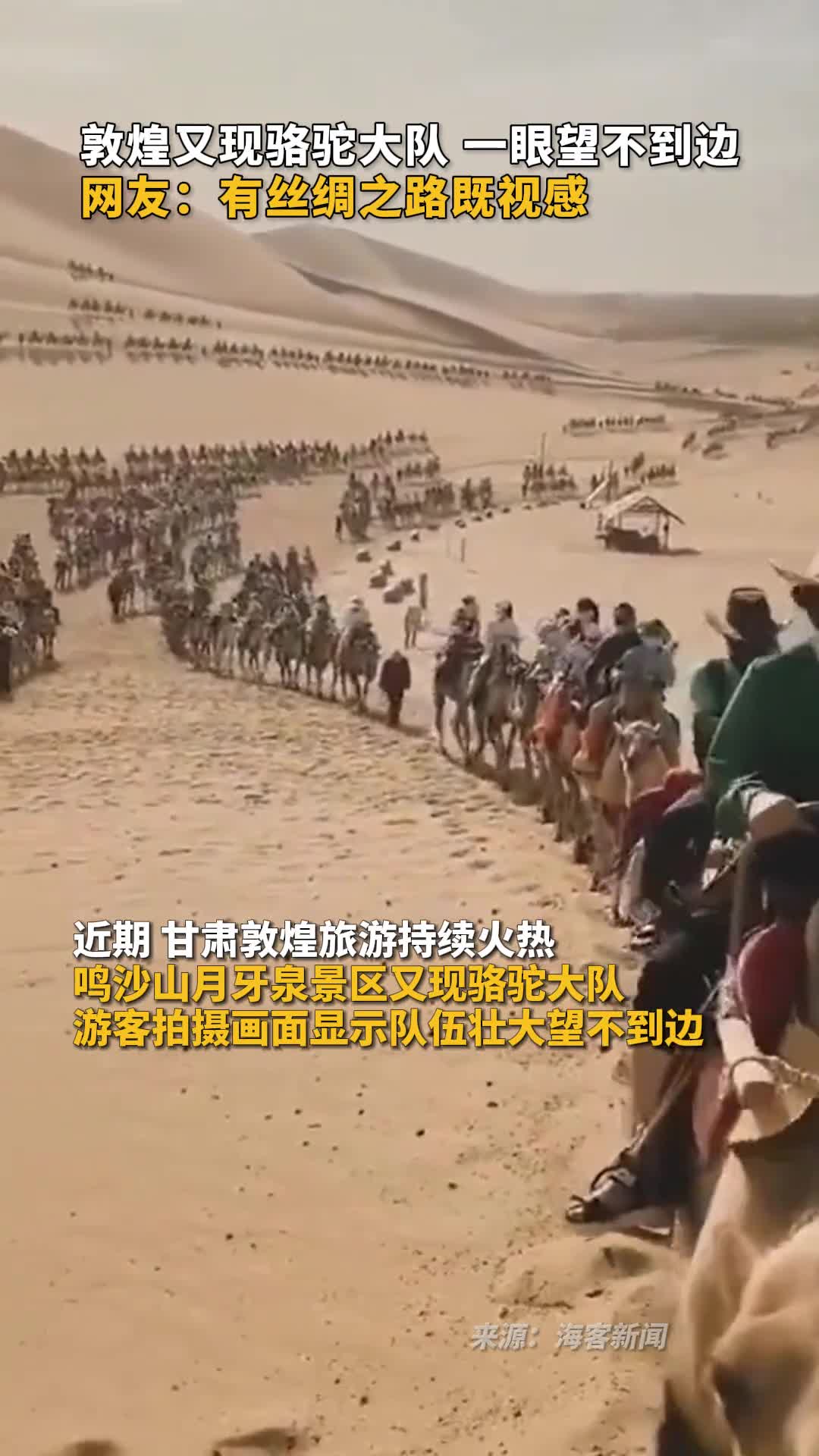 敦煌又现骆驼大队一眼望不到边网友有丝绸之路既视感