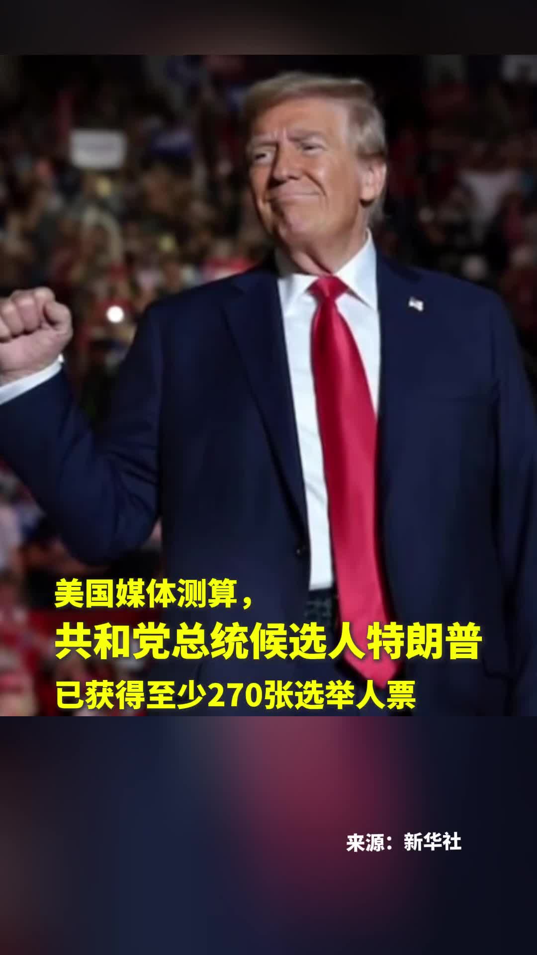 新华社快讯美媒测算特朗普已获至少270张选举人票