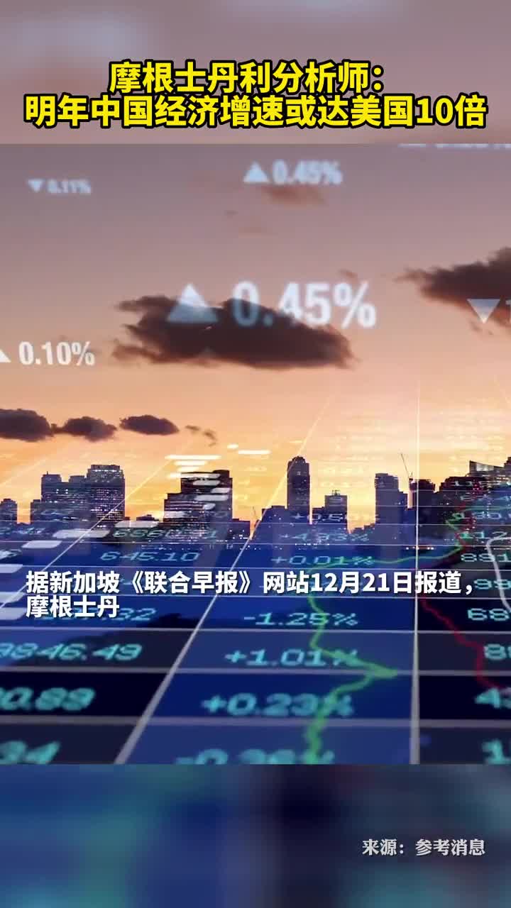 摩根士丹利分析师明年中国经济增速或达美国10倍