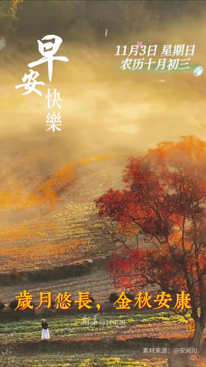 岁月悠长秋意渐浓情随景至祝福绵长新的一天开始愿您和所爱之人吉祥安好喜乐无忧早安