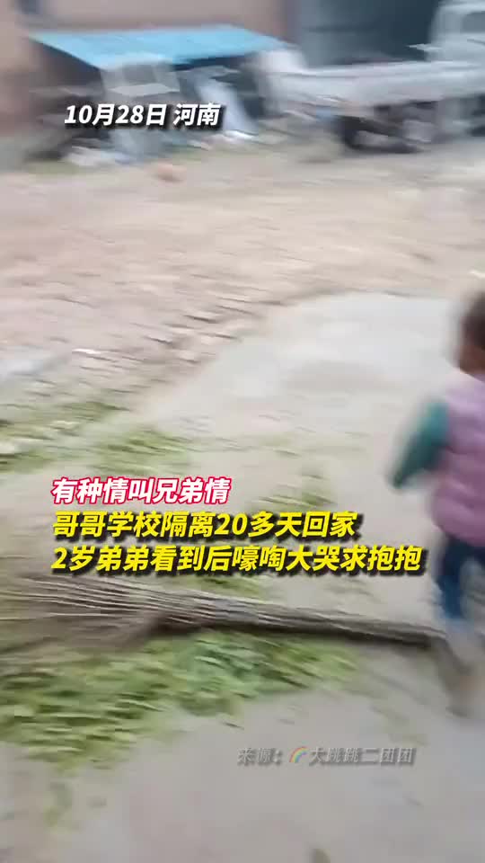 有种情叫兄弟情哥哥学校隔离20多天回家2岁弟弟看到后嚎啕大哭求抱抱
