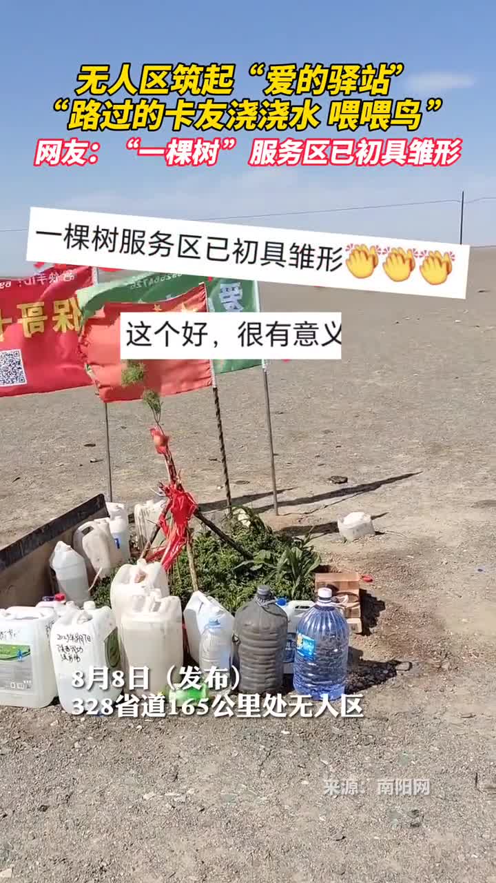 无人区筑起爱的驿站路过的卡友浇浇水喂喂鸟网友一棵树服务区已初具雏形