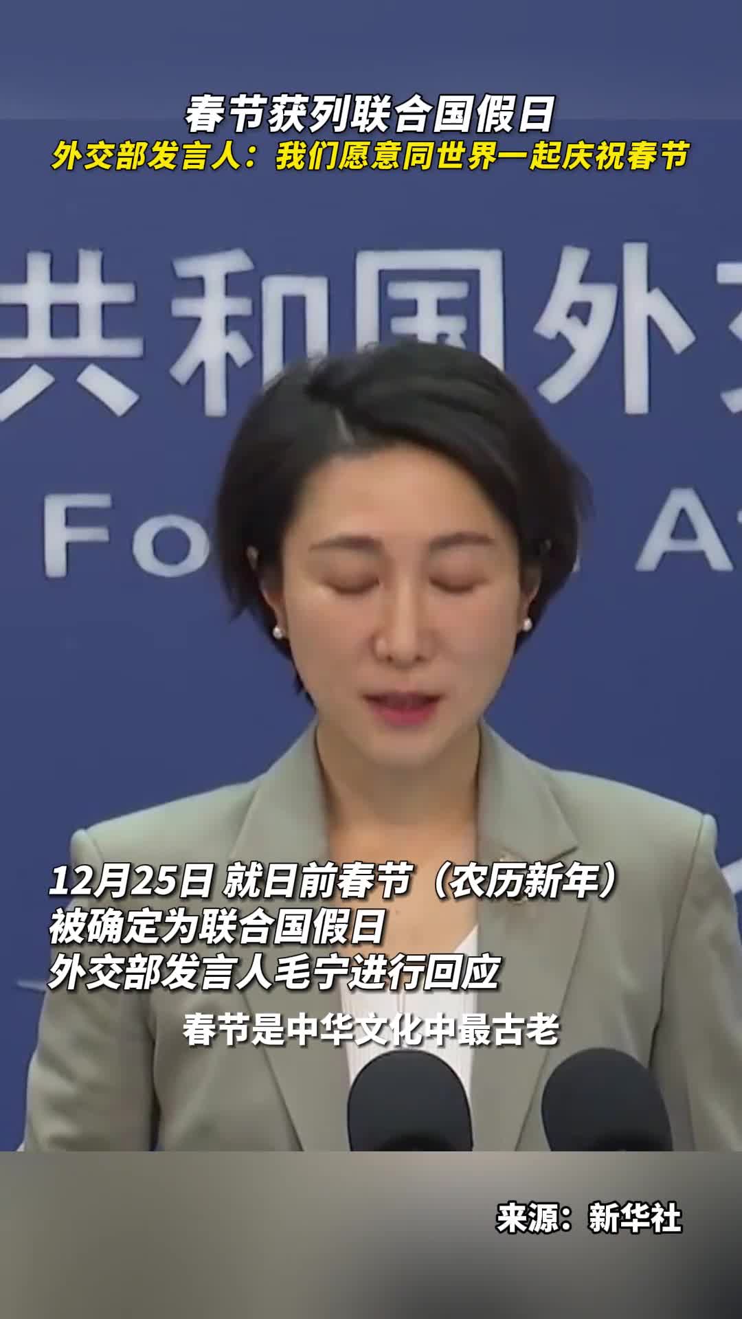 春节获列联合国假日外交部发言人我们愿意同世界一起庆祝春节