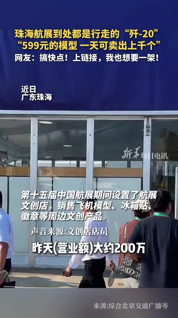 珠海航展到处都是行走的歼20599元的模型一天可卖出上千个网友搞快点上链接我也想要一架