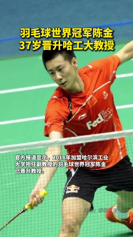 羽毛球世界冠军陈金37岁晋升哈工大教授