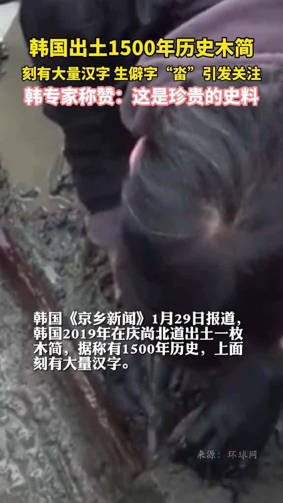 韩国出土1500年历史木简刻有大量汉字
