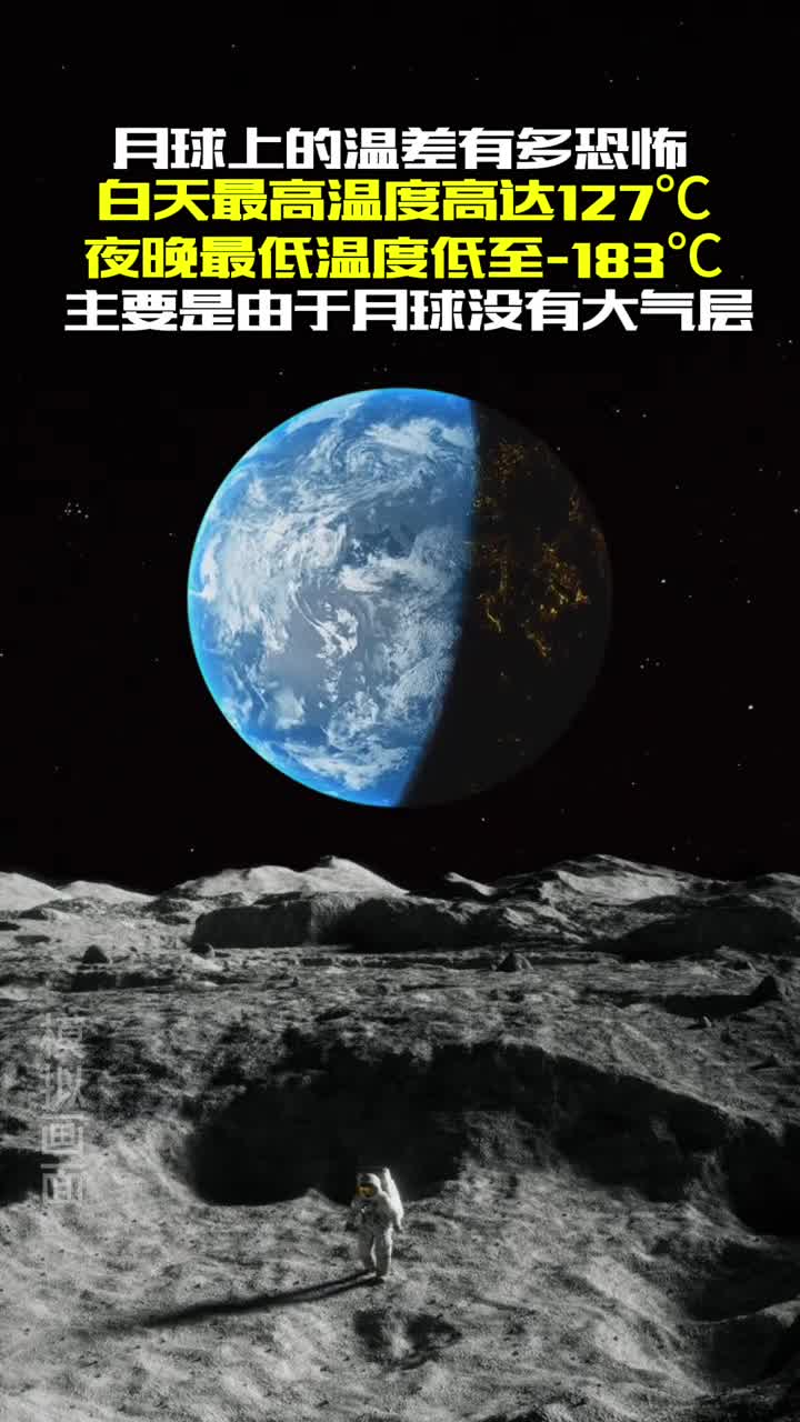 你想去感受一下月球上的温差吗白天最高温度高达127夜晚最低温度低至183