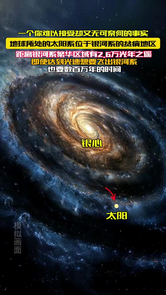 一个你难以接受却又无可奈何的事实我们生活的太阳系位于银河系的贫瘠地区即使达到光速想要飞出银河系也要数百万年的时间