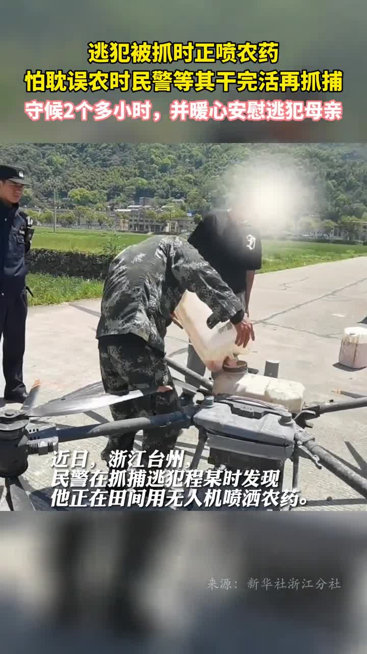 逃犯被抓时正喷农药怕耽误农时民警等其干完活再抓捕守候2个多小时并暖心安慰逃犯母亲