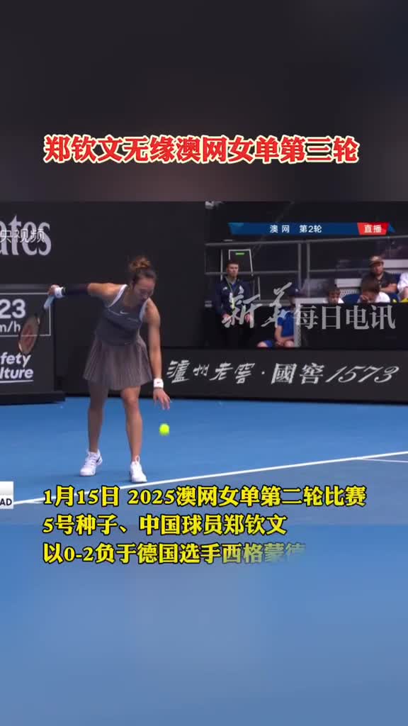 郑钦文无缘澳网女单第三轮