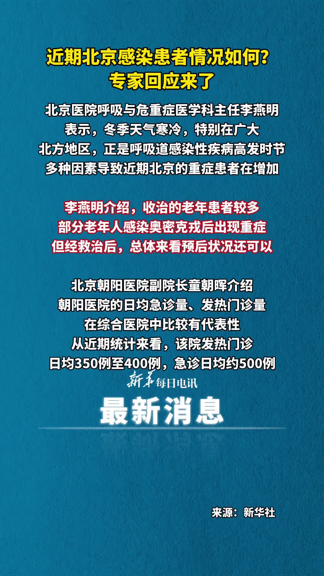 近期北京感染患者情况如何专家回应来了