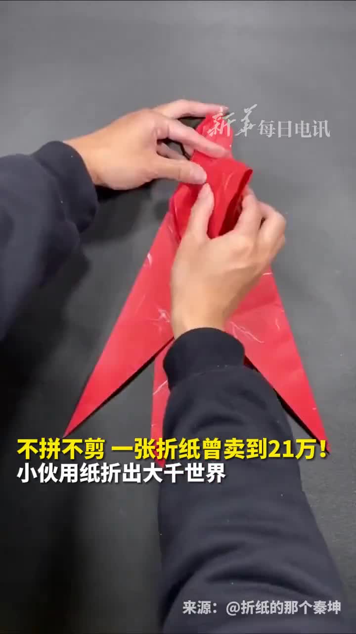 能卖21万的折纸长什么样看小伙用纸折出大千世界