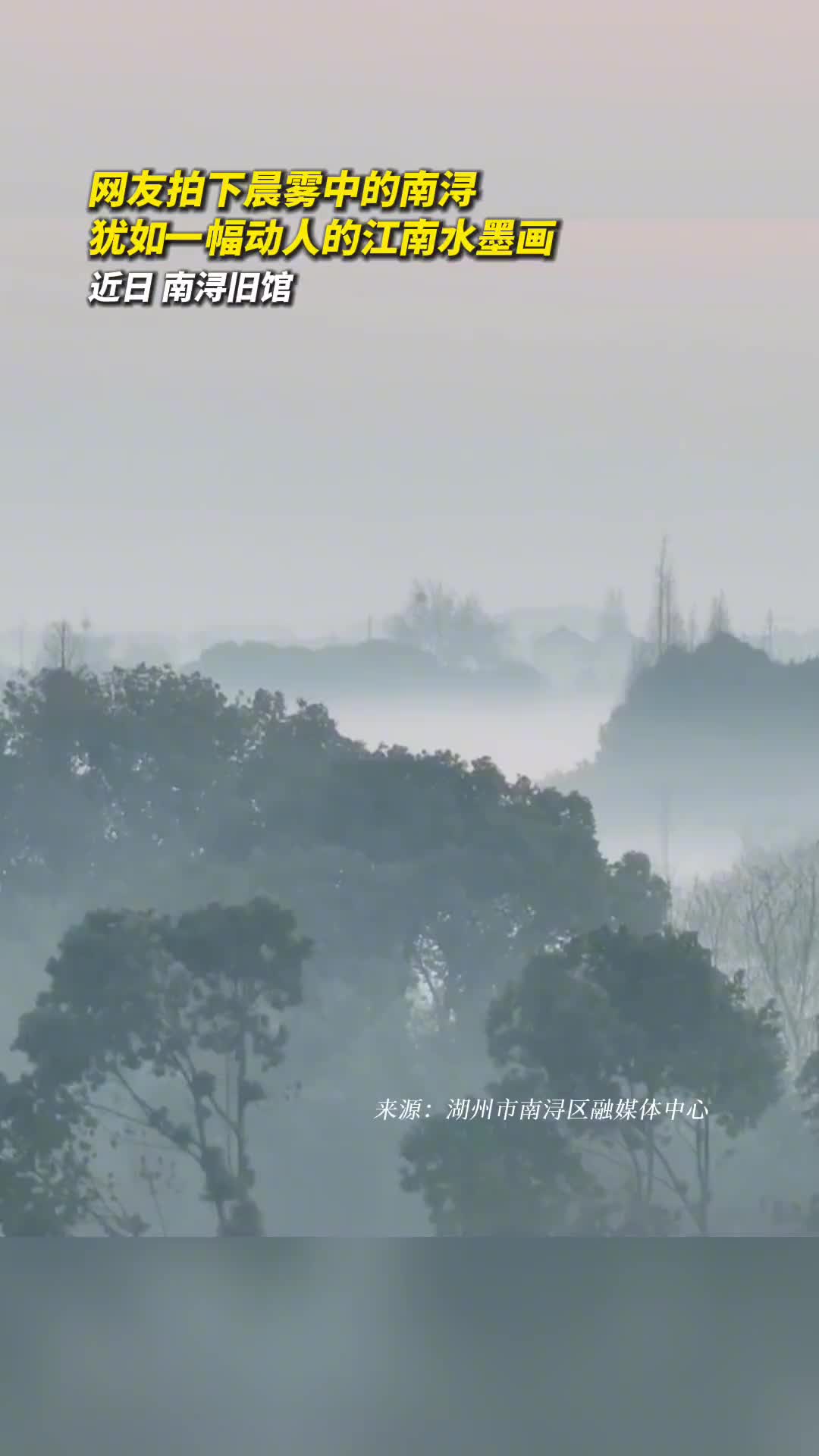 网友拍下晨雾中的南浔犹如一幅动人的江南水墨画