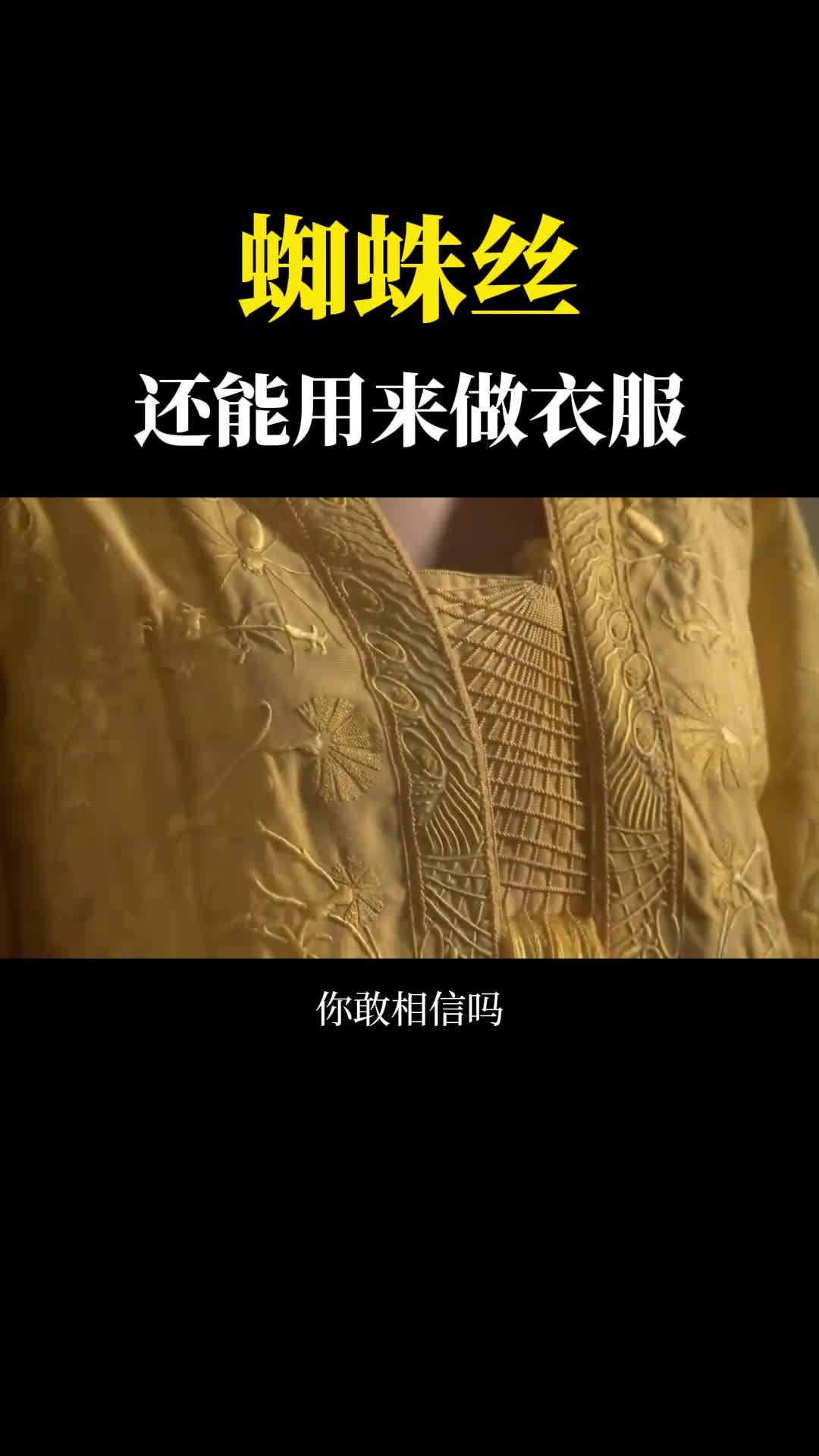 价值百万耗时5年用蜘蛛丝打造一件衣服太不可思议了