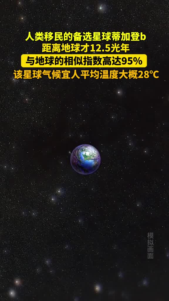 人类移民的备选星球蒂加登b距离地球仅有125光年