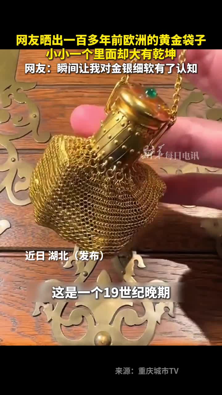 网友晒出一百多年前欧洲的黄金袋子小小一个里面却大有乾坤网友瞬间让我对金银细软有了认知