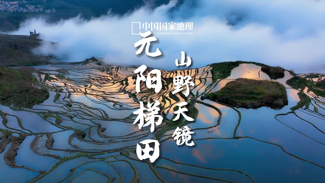 在云南的田野遇见春天元阳梯田是哈尼族农耕文化的杰作早春时节元阳梯田灌满了水上演着光影华宴鳞次节比的梯田犹如连接不断的天空之镜漫山遍野任白云雀跃游走