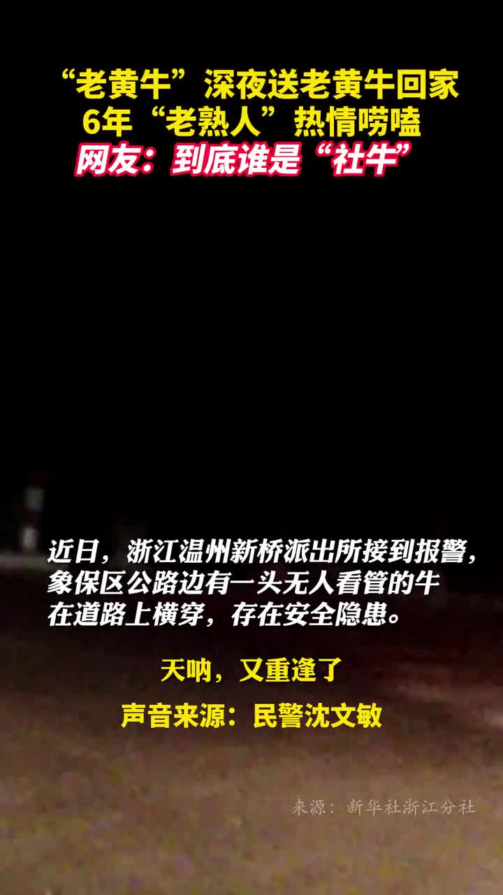 老黄牛深夜送老黄牛回家6年老熟人热情唠嗑