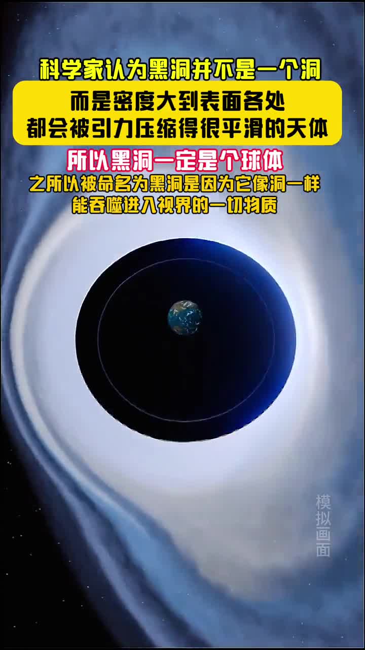 黑洞并不是洞而是引力大到可以吞噬进入视界内的任何物质的天体甚至连光都无法逃脱