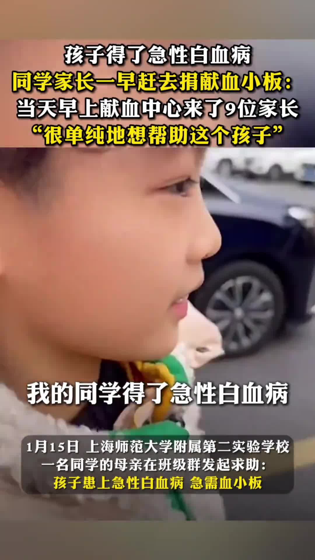 这个班级太有爱了孩子得了急性白血病同学家长在上海组团捐献血小板澎湃新闻