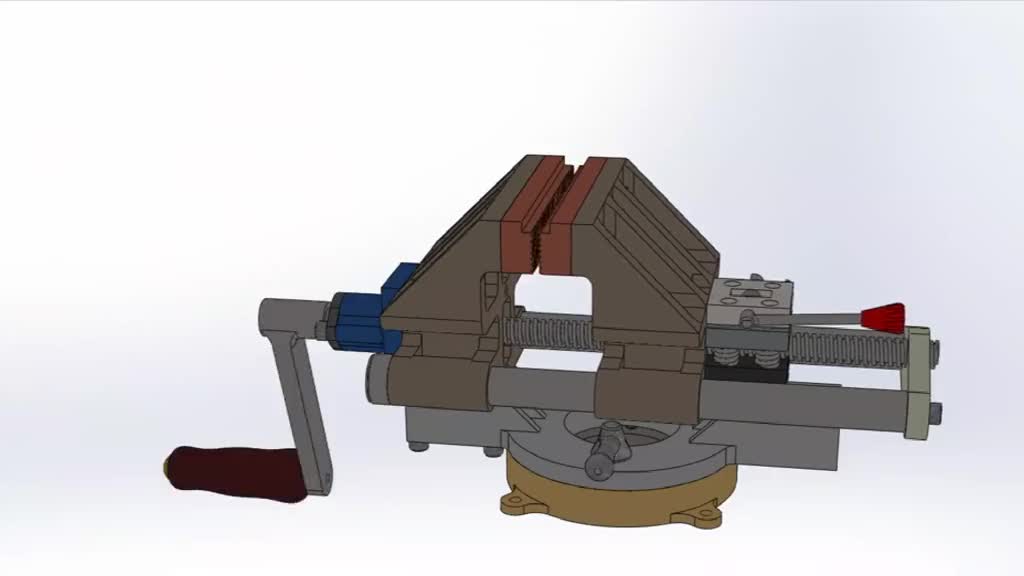 台虎钳为何有那么大夹紧力全靠下面这根丝杆给力