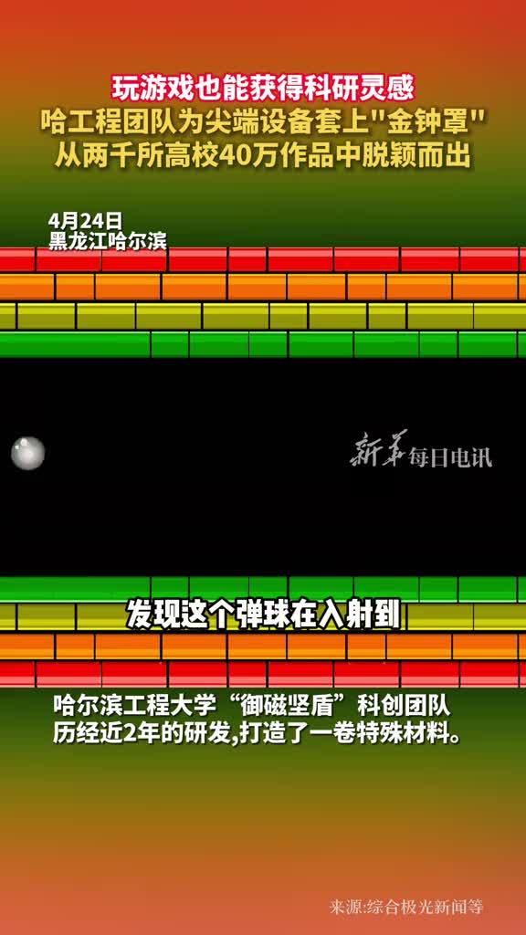 玩游戏也能获得科研灵感哈工程团队为尖端设备套上金钟罩从两千所高校40万作品中脱颖而出