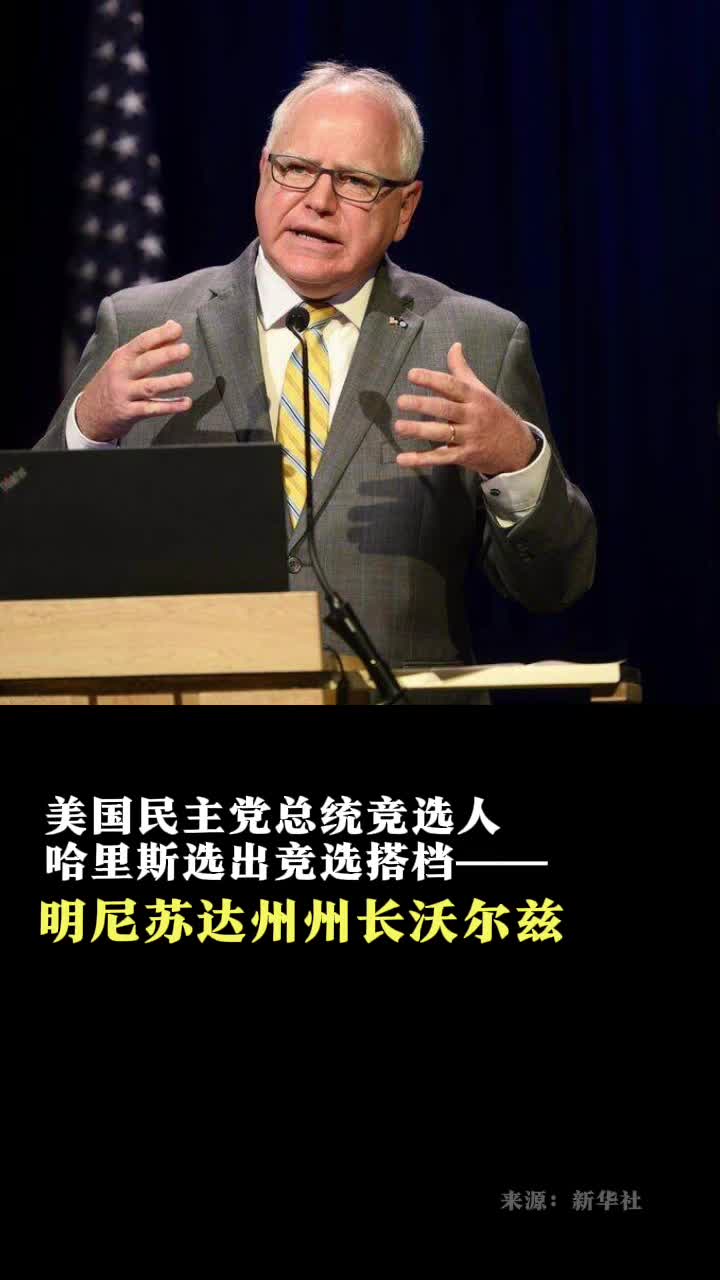 美国民主党总统竞选人哈里斯选出竞选搭档